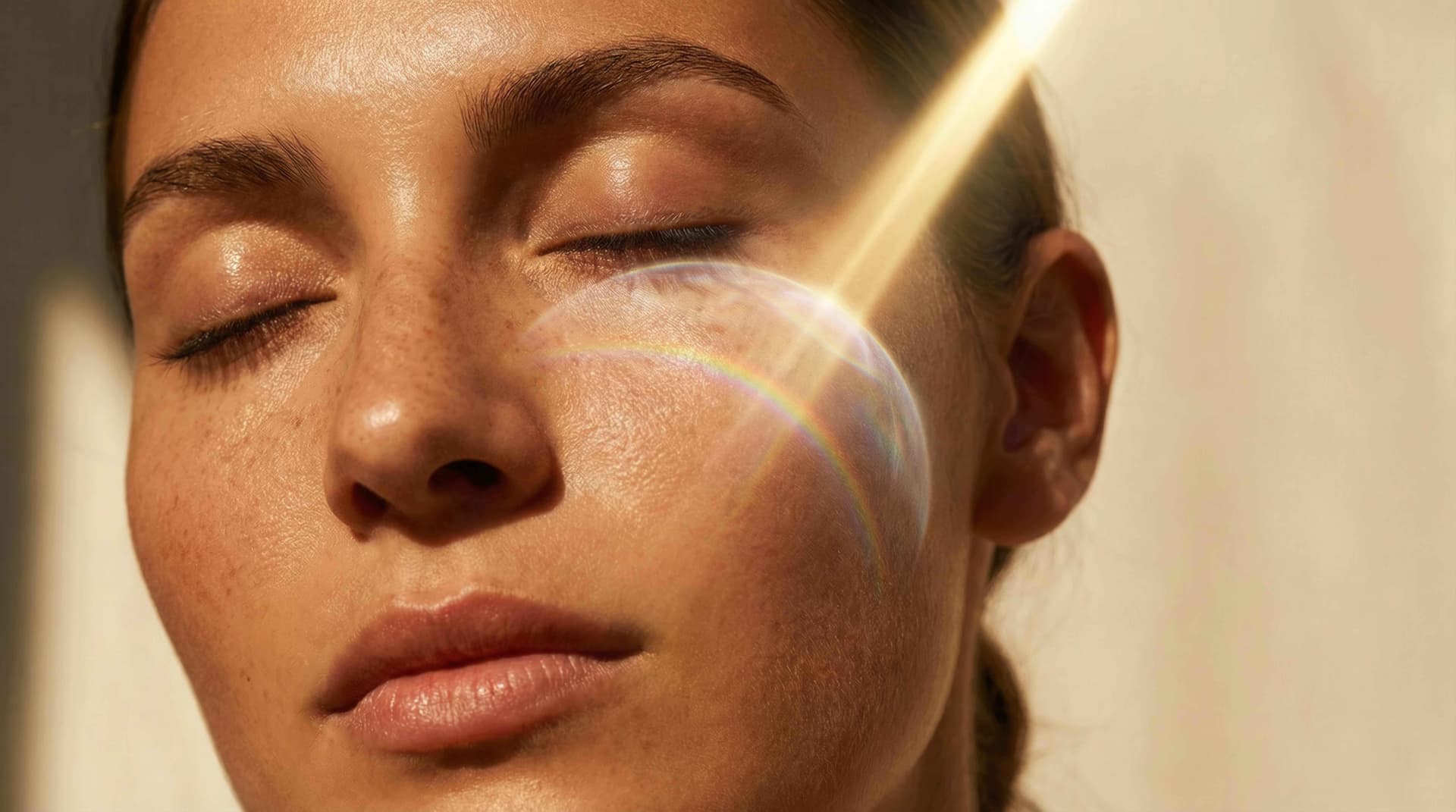 Entspannte Haut im Sonnenlicht